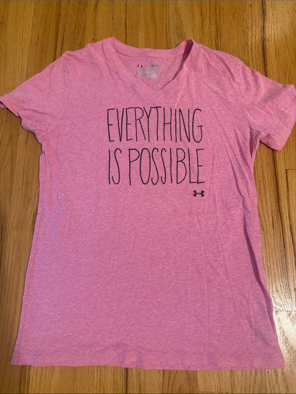 Under Armour Pink Heather 'Everything Is Possible' V-Neck Tee